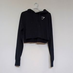 Gymshark black cropped hoodie size medium